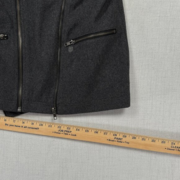 Vans Pike Moto Wool Blend Jacket Charcoal Gray Full Zip Front Size L Large - Picture 10 of 15